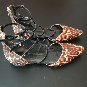 Marc Fisher Animal Print Flats with Black Accents